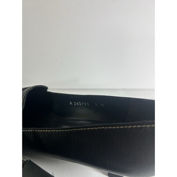 VTG Y2K Stuart Weitzman Black Leather Square Toe Kitten Heels Pumps - Picture 4 of 7